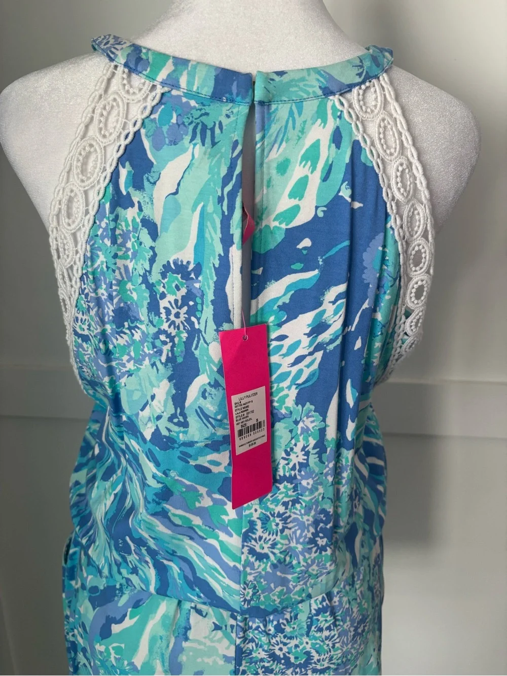 Lilly Pulitzer Lala Halter Romper in Blue Haven Hey Hey Soleil size small NWT - Picture 8 of 8